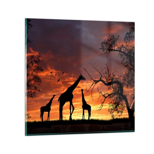 Cuadro sobre vidrio - Impresiones sobre Vidrio - Una pequeña cena con tus seres queridos - 60x60 cm