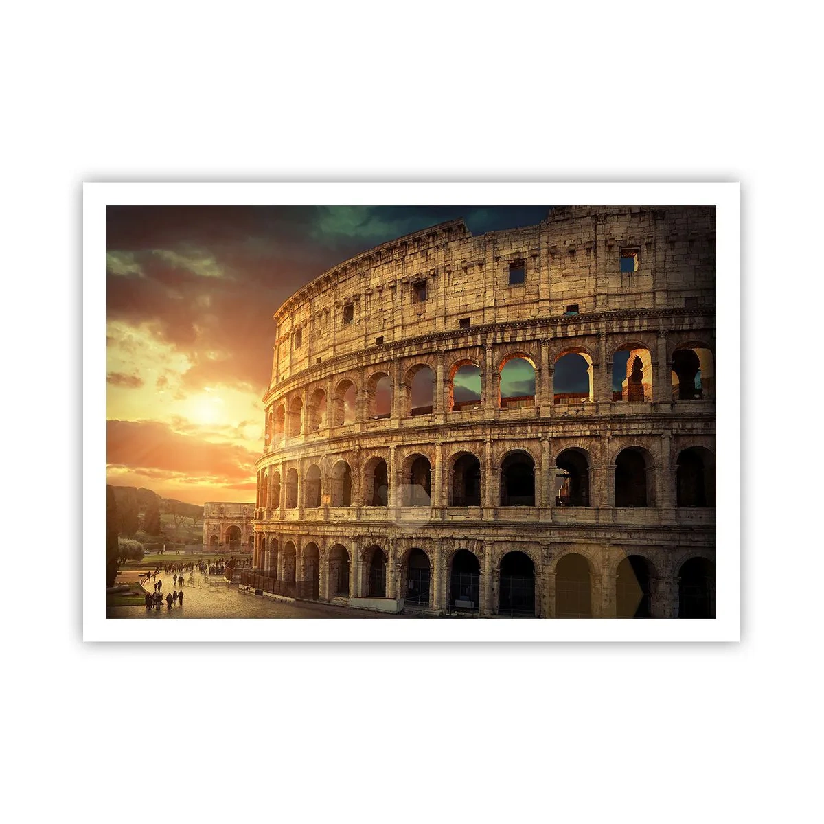 Póster - El Coliseo de Roma al atardecer - 100x70cm - Una impresión colosal - Decoración de pared moderna para salón y dormitorio ARTTOR