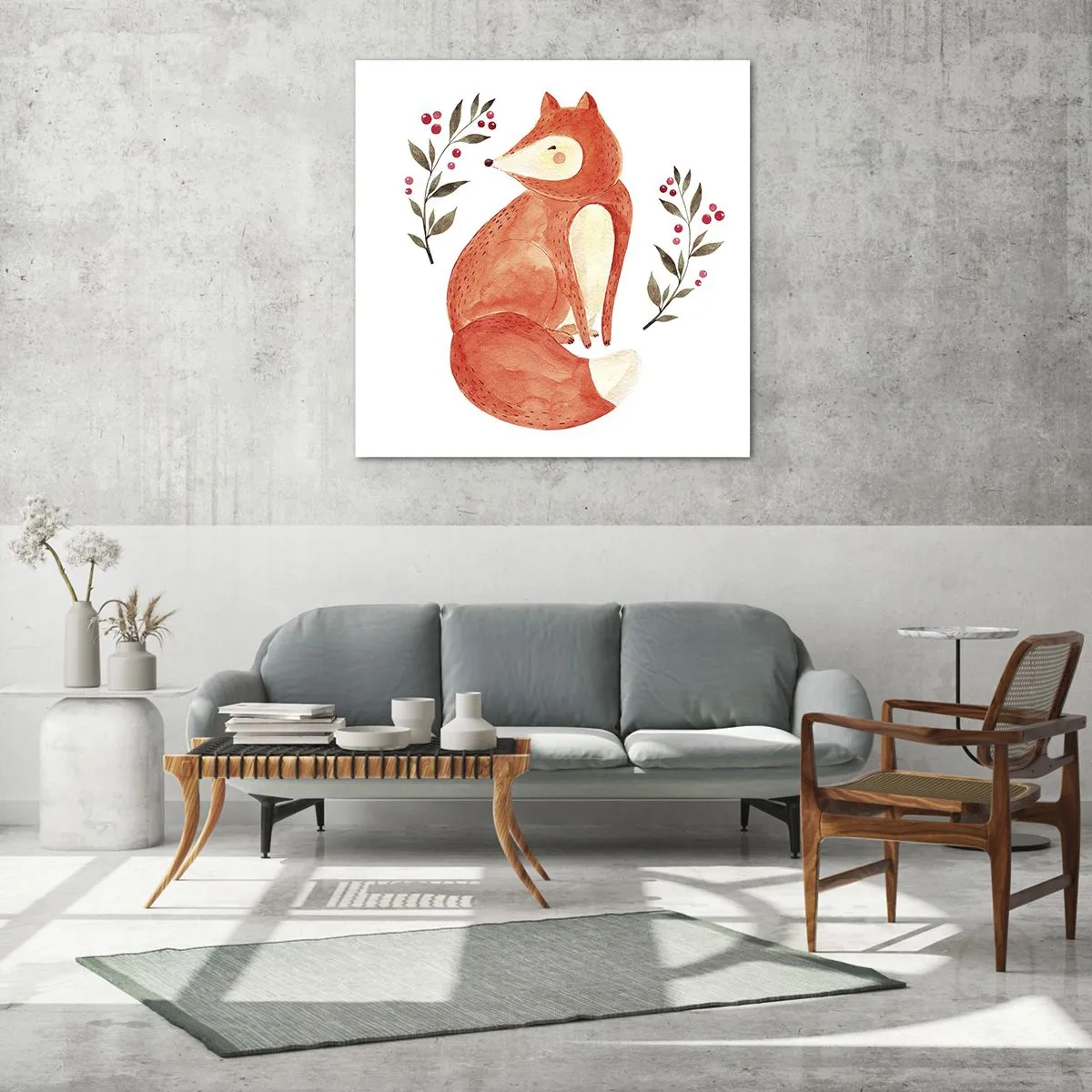 Cuadro sobre vidrio - Impresiones sobre Vidrio - Pequeño pelirrojo - 70x70 cm