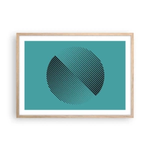 Póster en marco roble claro - El círculo: una variación geométrica - 70x50 cm