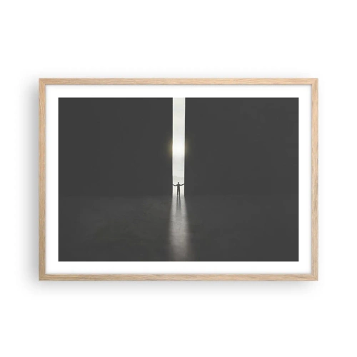 Póster en marco roble claro - Un paso hacia un futuro brillante - 70x50 cm