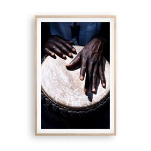 Póster en marco roble claro - Vive a tu ritmo - 61x91 cm