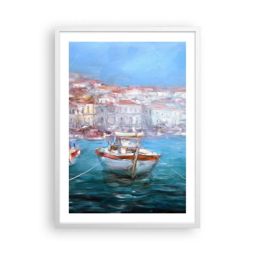 Póster en marco blanco - Bahía italiana - 50x70 cm