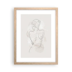 Póster en marco roble claro - Como un cuerpo sensible - 30x40 cm