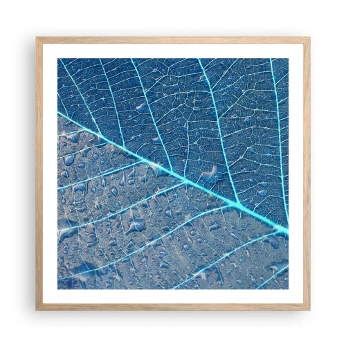 Póster en marco roble claro - Vida en el azul - 60x60 cm