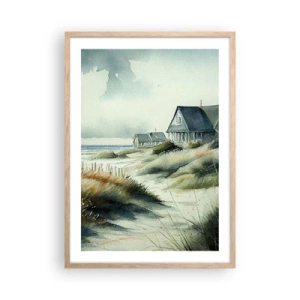 Póster en marco roble claro - Lejos del bullicio - 50x70 cm