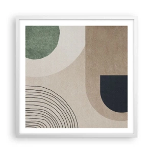 Póster en marco blanco - La delicadeza de un óvalo - 60x60 cm