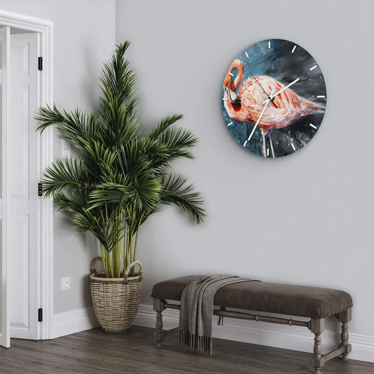 Reloj de pared - Reloj de vidrio - Decorativo por naturaleza - 40x40 cm