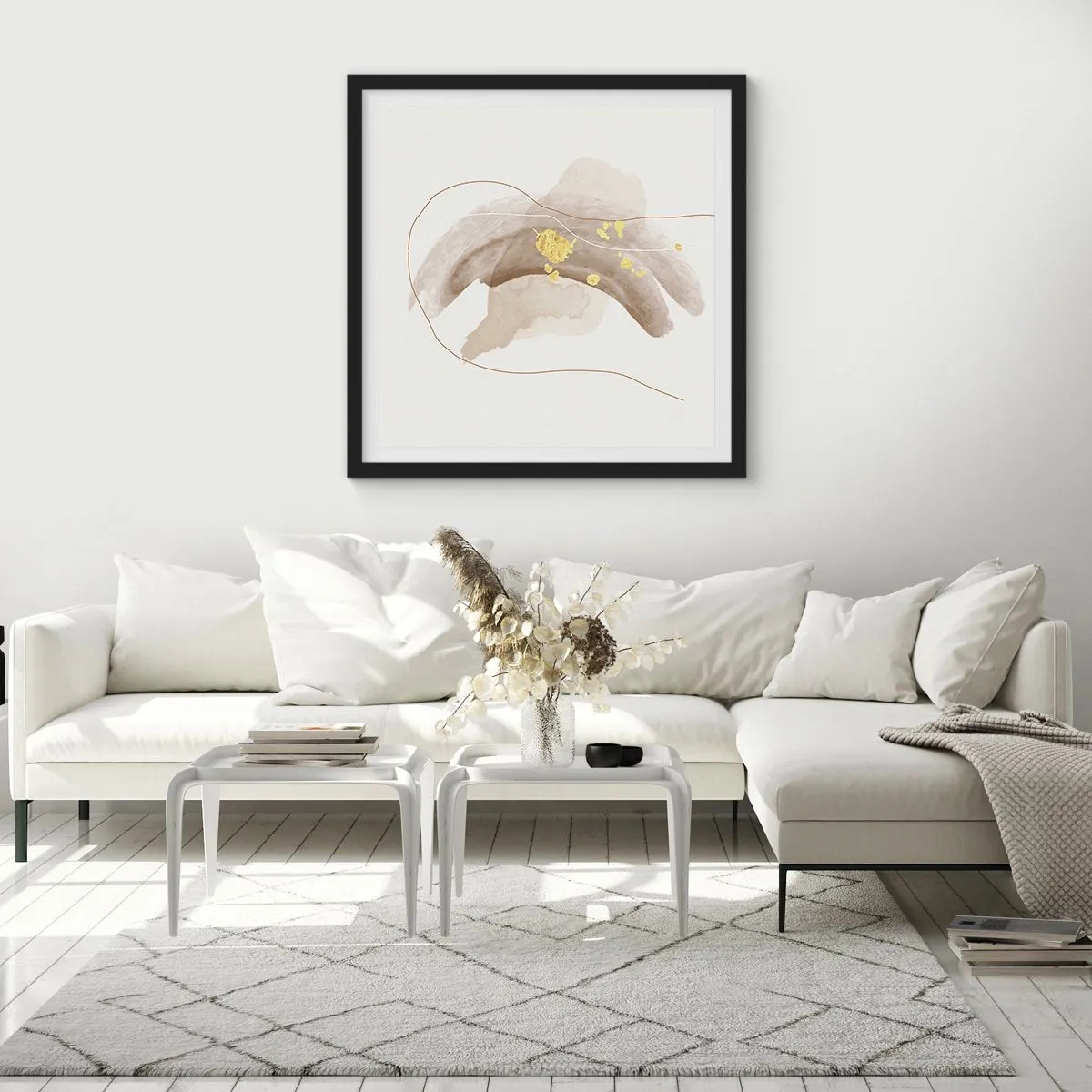 Póster en marco negro - Encontrado en el espacio - 40x40 cm