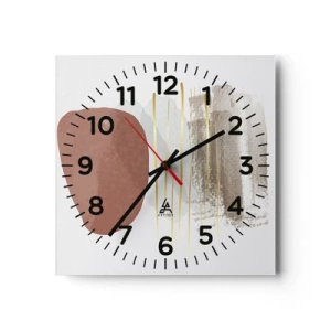 Reloj de pared - Reloj de vidrio - Una columnata abstracta - 40x40 cm