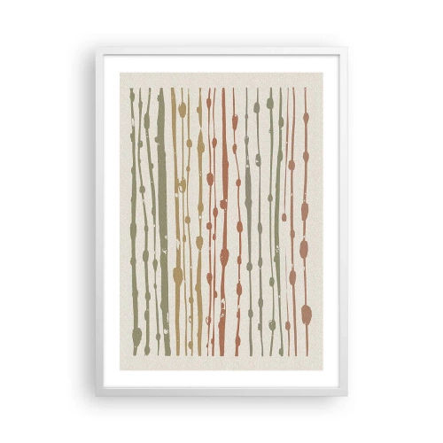 Póster en marco blanco - Composición de notas musicales - 50x70 cm