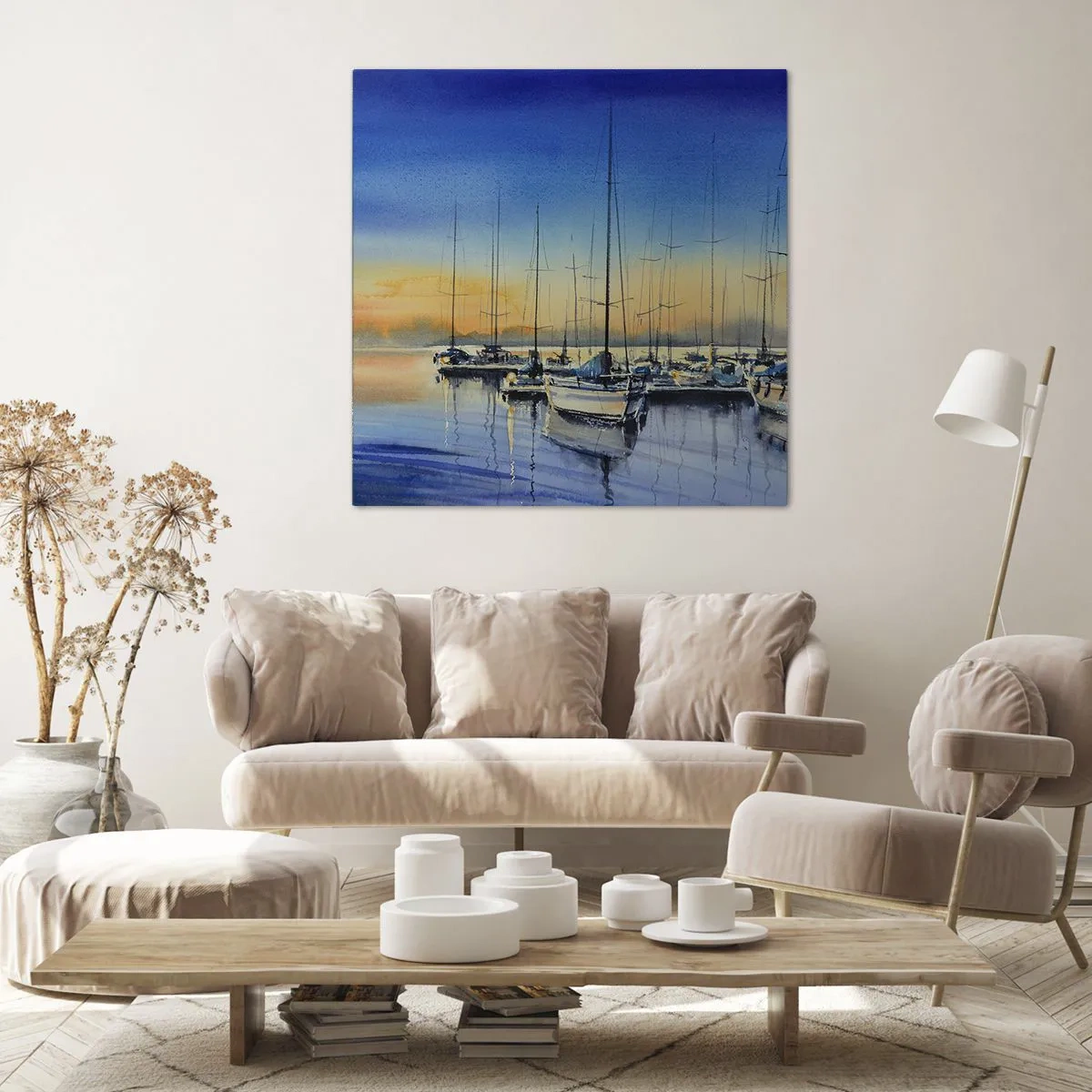 Cuadro sobre lienzo - Impresión de Imagen - El final de un buen día - 70x70 cm