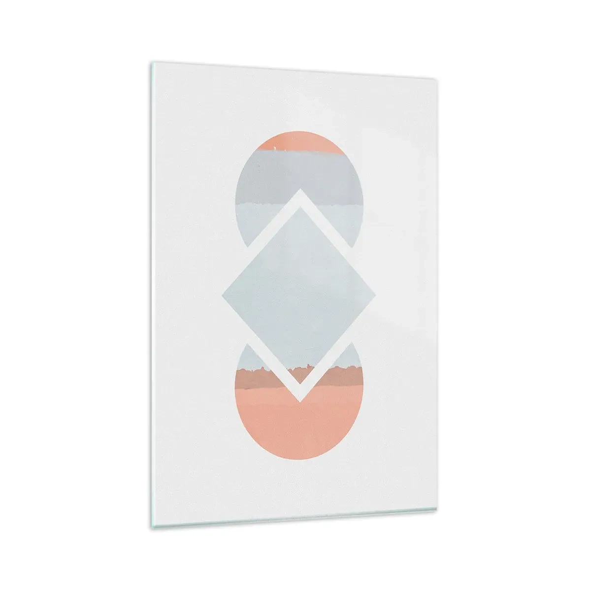 Cuadro sobre vidrio - Impresiones sobre Vidrio - Una pintura minimalista con formas geométricas. - 80x120cm - Arte geométrico - Decoración de pared moderna para salón y dormitorio ARTTOR