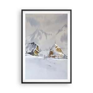 Póster en marco negro - En un valle nevado - 61x91 cm