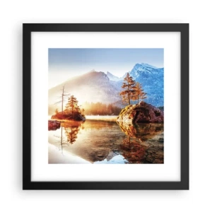 Póster en marco negro - La naturaleza bajo la luz - 30x30 cm