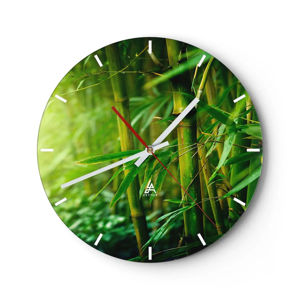 Reloj de pared - Reloj de vidrio - Conocer el propio verdor - 40x40 cm
