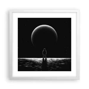 Póster en marco blanco - Cara a cara - 40x40 cm