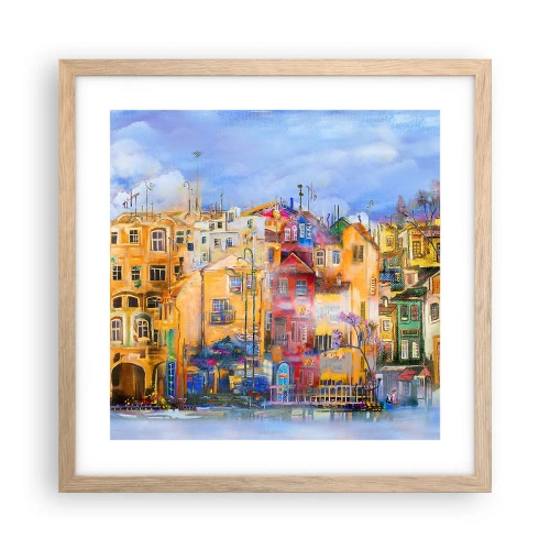 Póster en marco roble claro - Estamos juntos - 40x40 cm