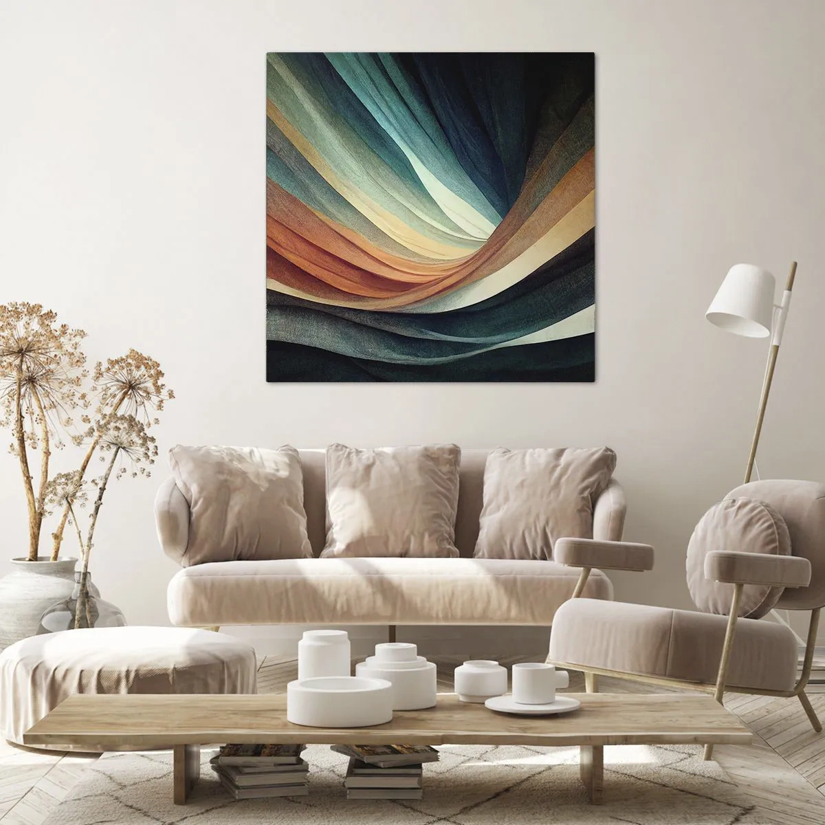 Cuadro sobre lienzo - Impresión de Imagen - Tejido de colores - 60x60 cm