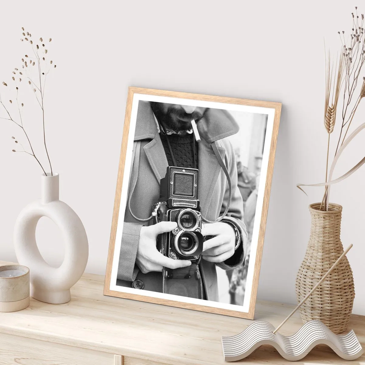 Póster en marco roble claro - En estilo retro - 30x40 cm