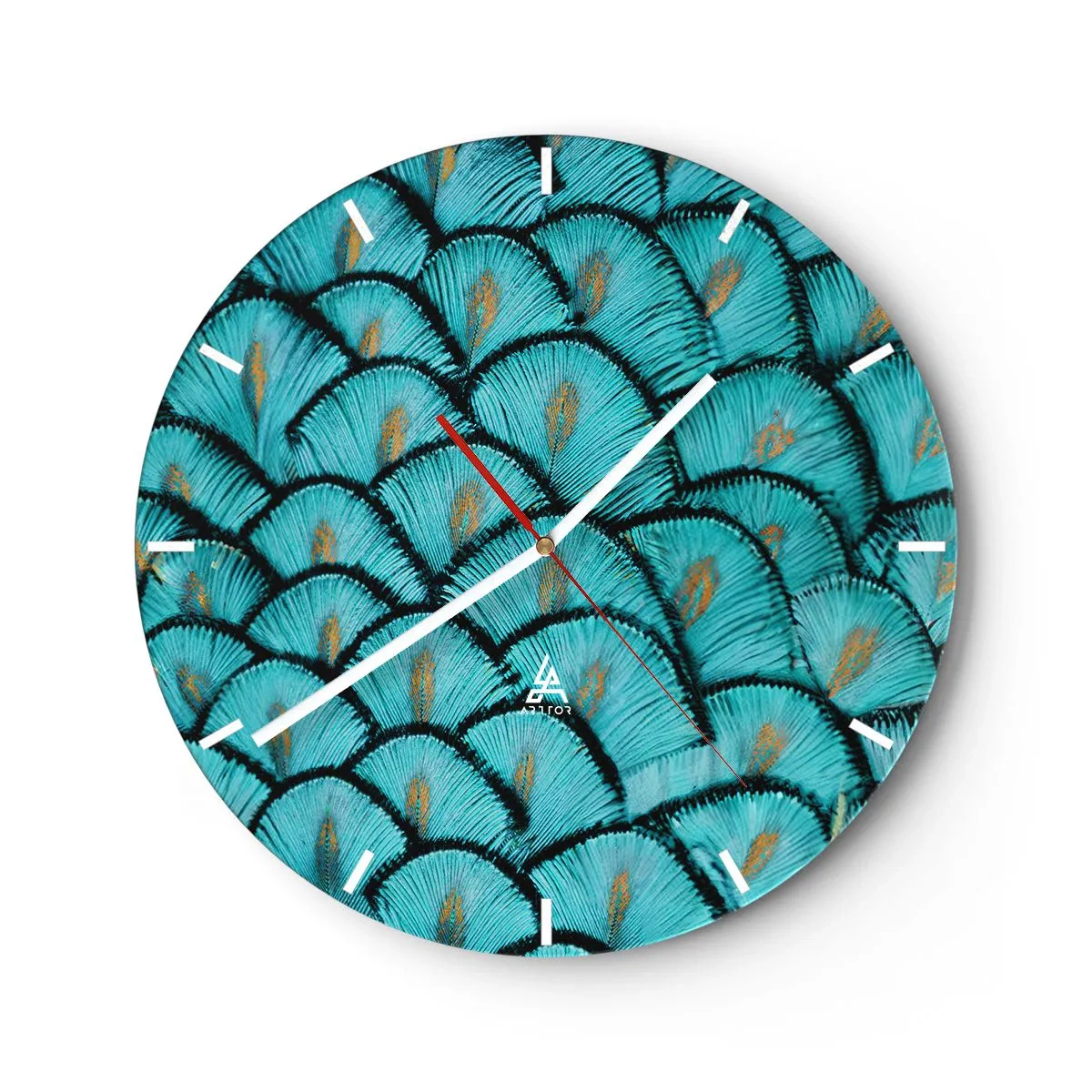 Reloj de pared - Reloj de vidrio - La gran gala de las plumas - 40x40 cm
