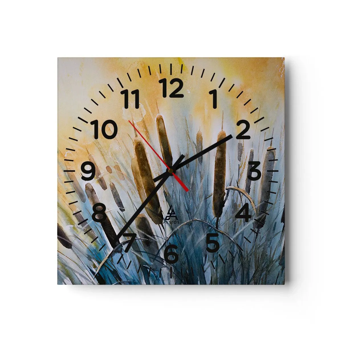 Reloj de pared - Reloj de vidrio - El frío del agua, el calor del sol - 40x40 cm