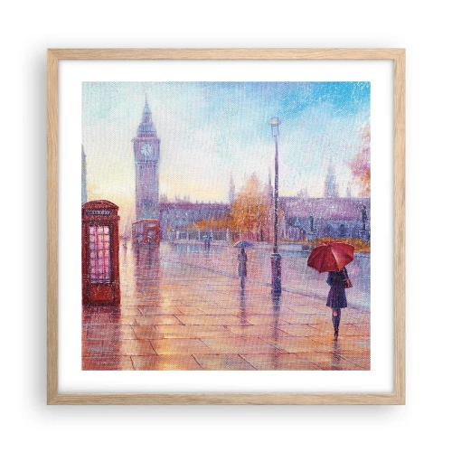 Póster en marco roble claro - Un día de otoño en Londres - 50x50 cm