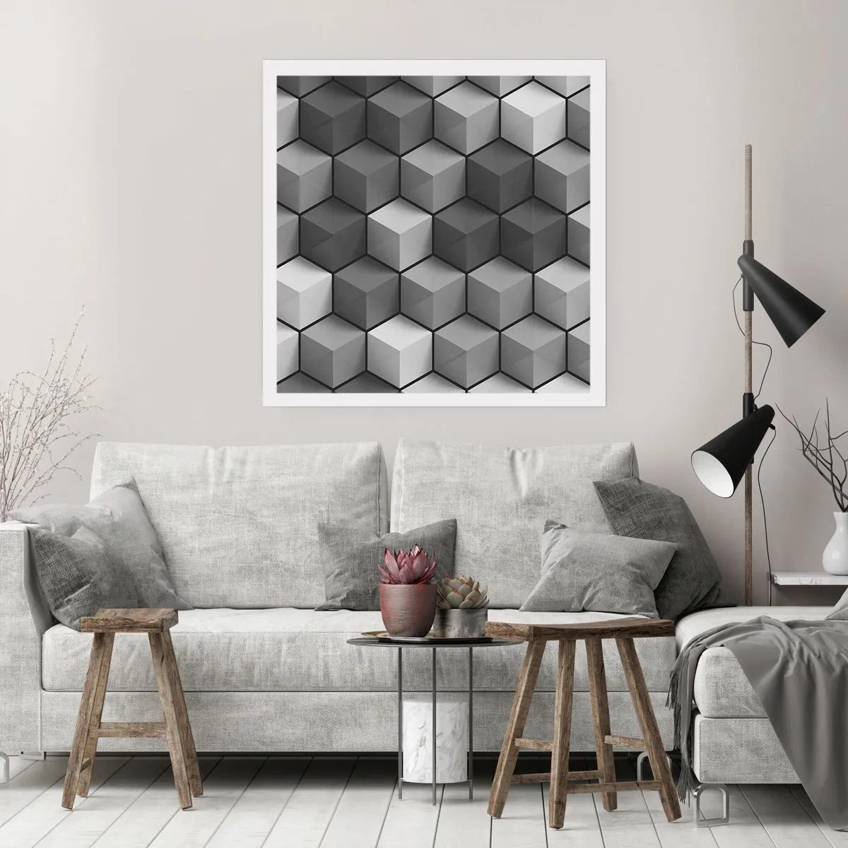 Póster - Rompecabezas cubista - 50x50 cm