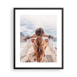 Póster en marco negro - Rumbo a la felicidad - 40x50 cm