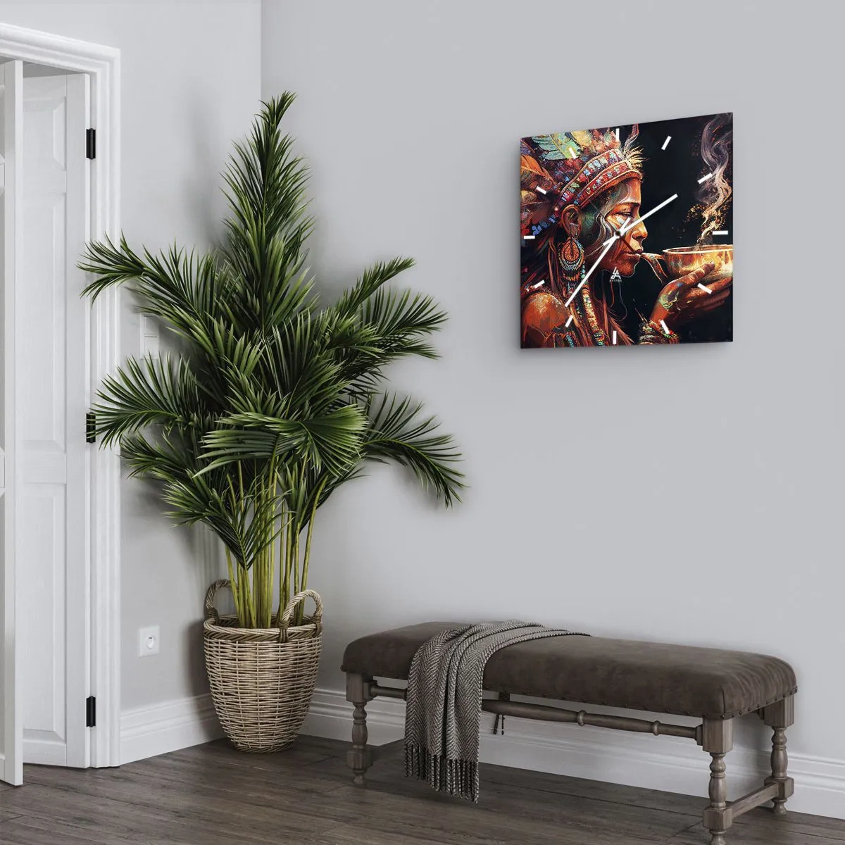 Reloj de pared - Reloj de vidrio - Un ritual mágico - 30x30 cm