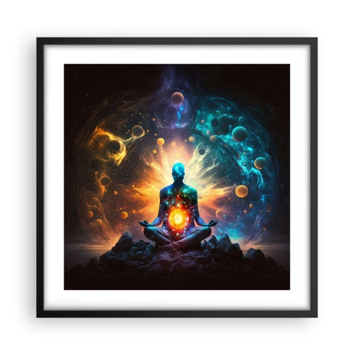 Póster en marco negro - Tranquilidad cósmica - 50x50 cm