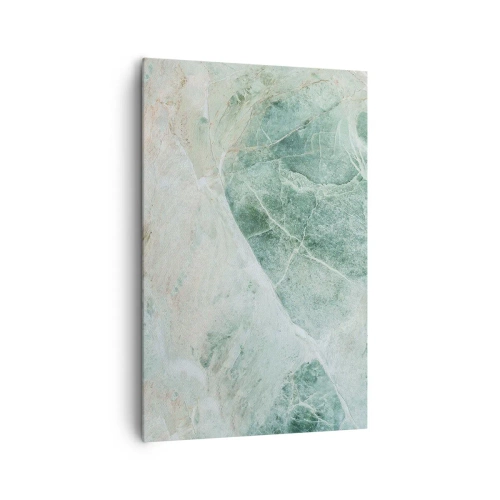 Cuadro sobre lienzo - Impresión de Imagen - Mármol verde con delicadas vetas blancas. - 80x120cm - El noble frescor de la piedra - Decoración de pared moderna para salón y dormitorio ARTTOR