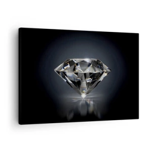 Cuadro sobre lienzo - Impresión de Imagen - Una interpretación artística de un diamante sobre un fondo oscuro. - 70x50cm - Riqueza y belleza - Decoración de pared moderna para salón y dormitorio ARTTOR