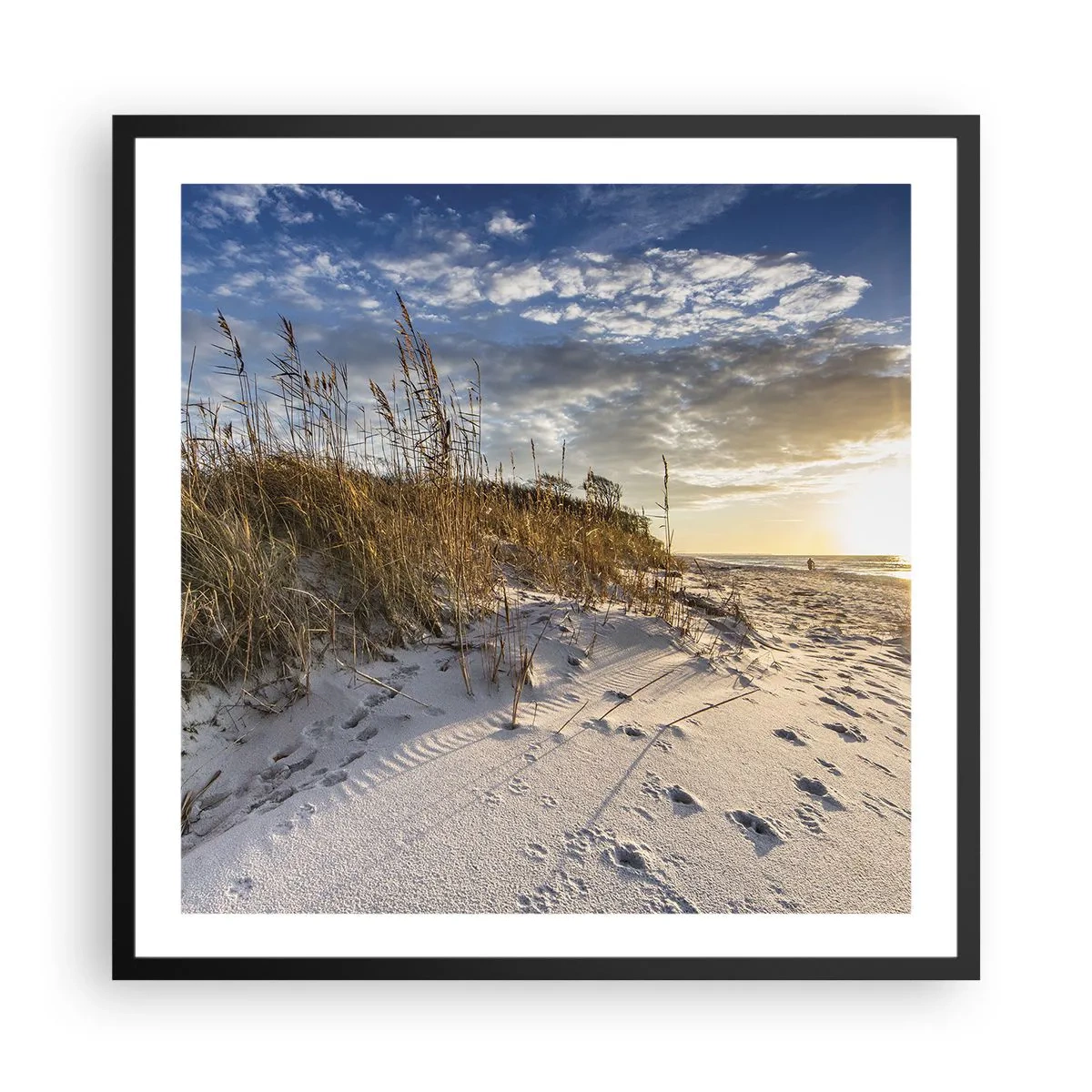 Póster en marco negro - Invitación a un paseo - 60x60 cm