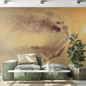 Fotomural Premium Canvas - Una figura en movimiento dinámico con efecto de desintegración. - 100x70cm - En una exaltación danzante - Decoración de pared moderna para salón y dormitorio ARTTOR