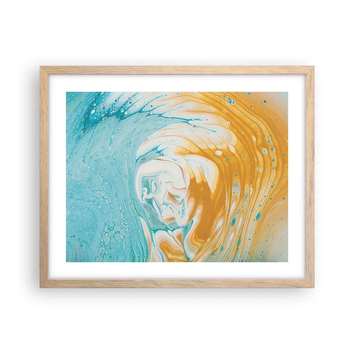 Póster en marco roble claro - Remolino pastel - 50x40 cm