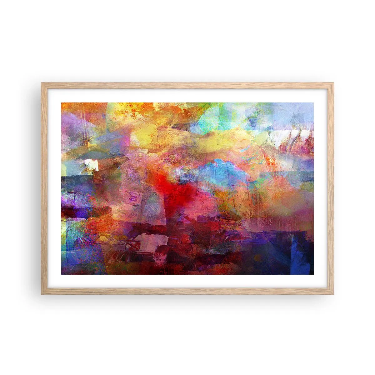 Póster en marco roble claro - Mira dentro del arco iris - 70x50 cm