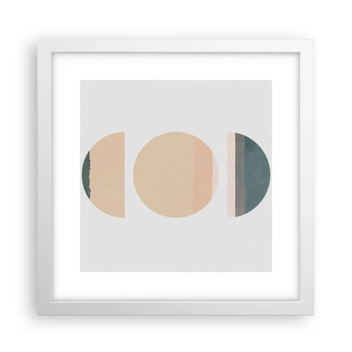 Póster en marco blanco - Círculo tras círculo - 30x30 cm