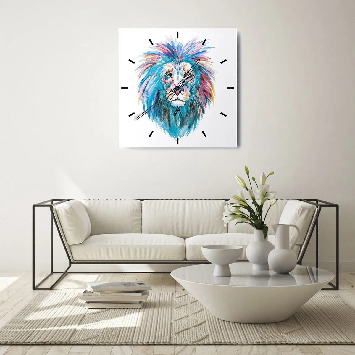 Reloj de pared - Reloj de vidrio - Aura electrizante - 40x40 cm