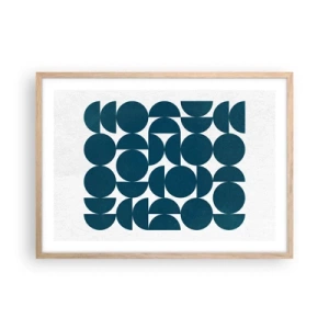 Póster en marco roble claro - Círculos y semicírculos - 70x50 cm