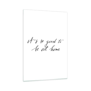 Cuadro sobre vidrio - Impresiones sobre Vidrio - Letras de estilo caligráfico sobre fondo blanco. - 80x120cm - Toda la verdad - Decoración de pared moderna para salón y dormitorio ARTTOR