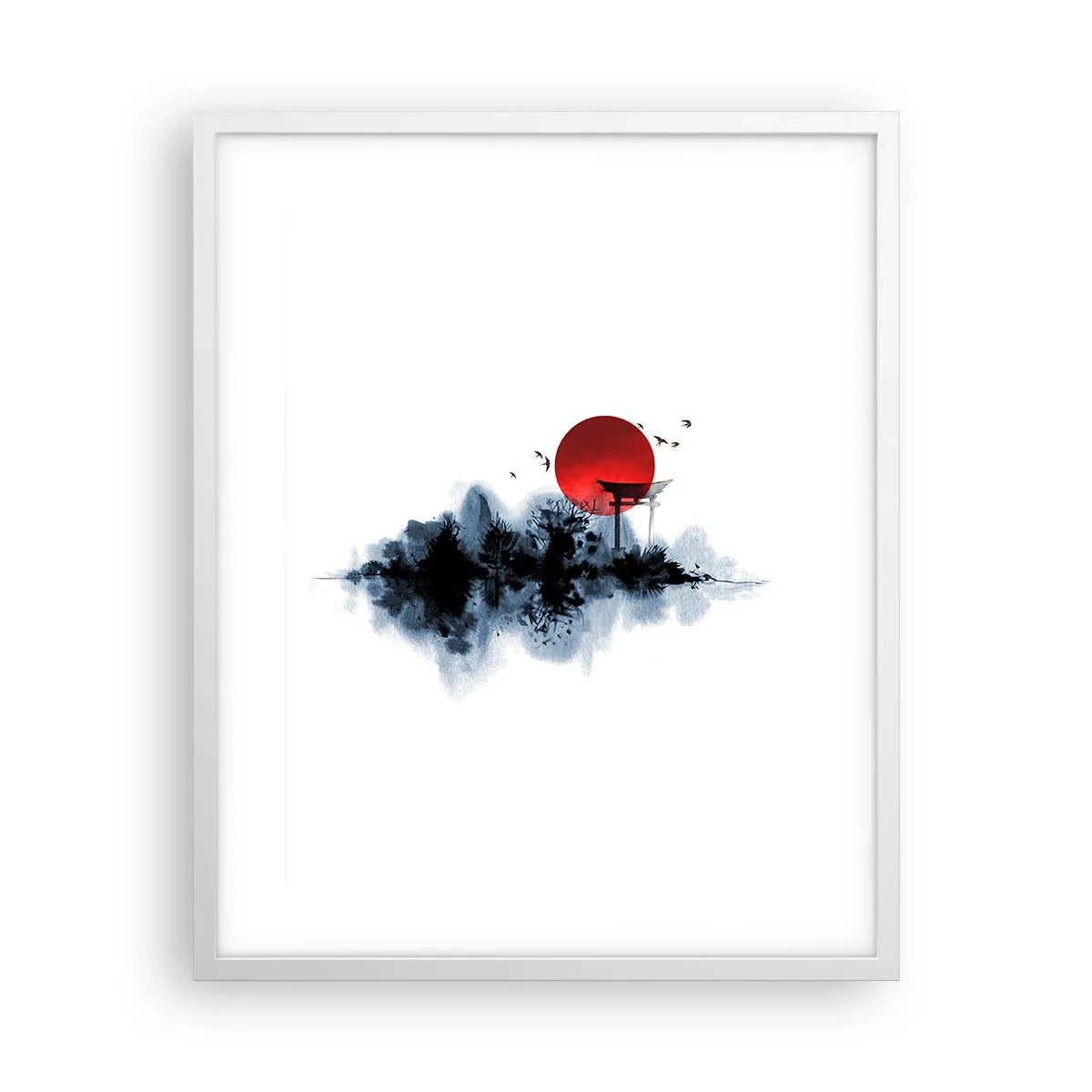 Póster en marco blanco - Visión japonesa - 40x50 cm
