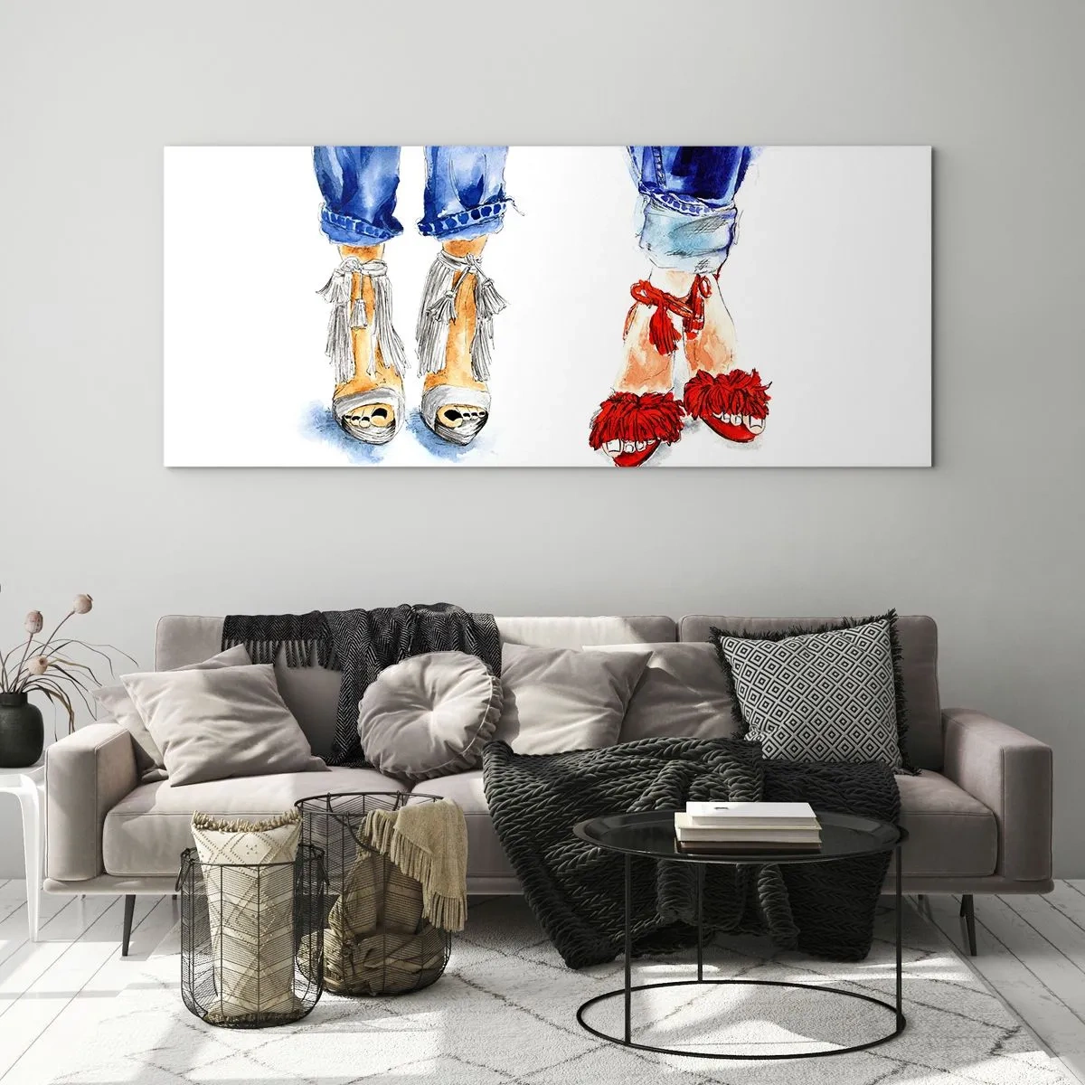 Cuadro sobre vidrio - Impresiones sobre Vidrio - ¿Por qué no vamos a dar un paseo? - 100x40 cm