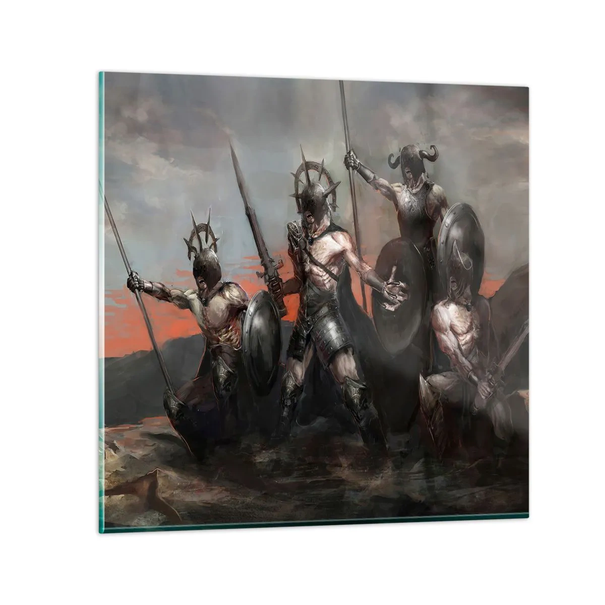 Cuadro sobre vidrio - Impresiones sobre Vidrio - Escudo con escudo - 40x40 cm