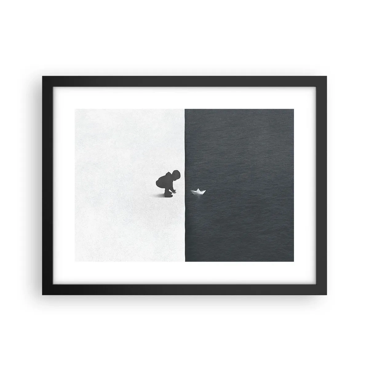 Póster en marco negro - Una gran expedición náutica - 40x30 cm