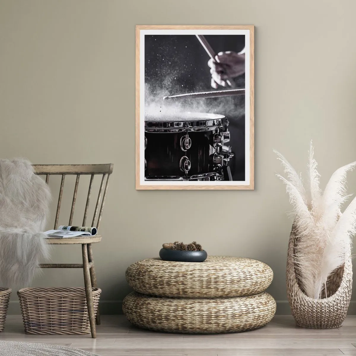 Póster en marco roble claro - El pulso de la música - 40x50 cm
