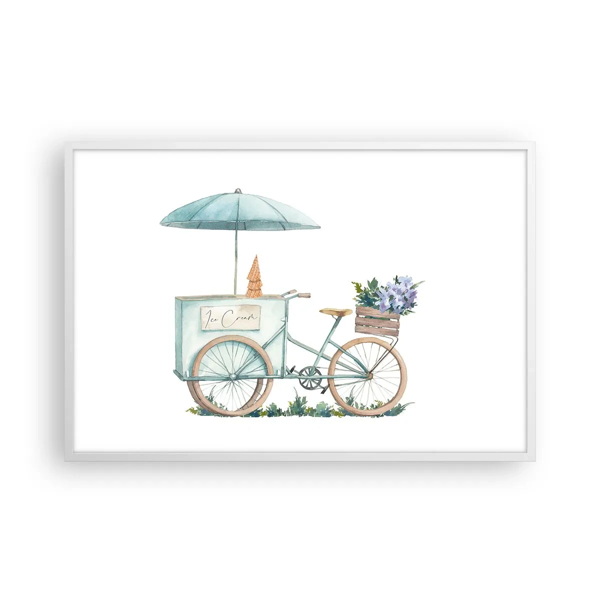 Póster en marco blanco - Dulce recuerdo del verano - 91x61 cm