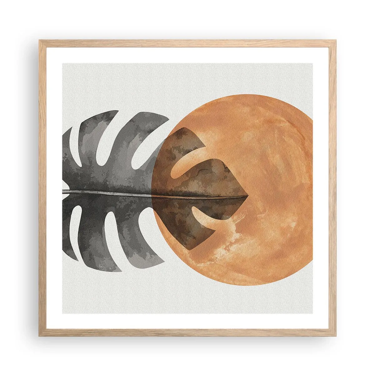 Póster en marco roble claro - Siempre el sol - 60x60 cm