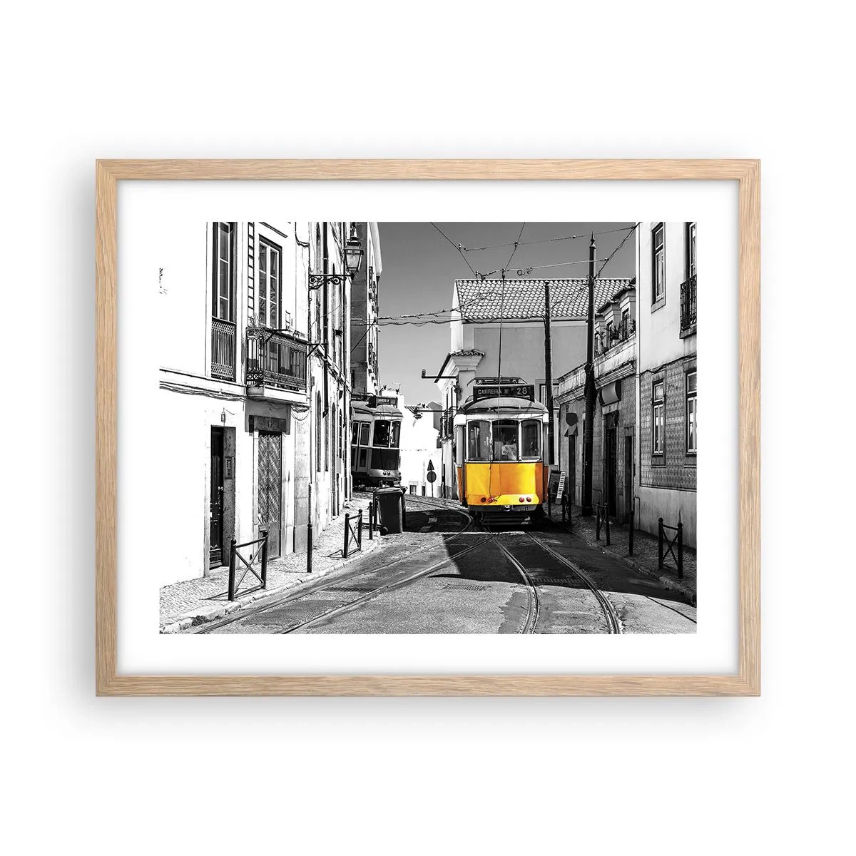 Póster en marco roble claro - Espíritu de Lisboa - 50x40 cm