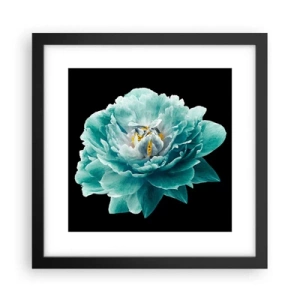 Póster en marco negro - Pétalos azules y dorados - 30x30 cm